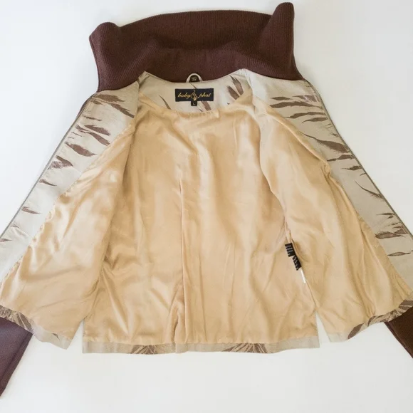 Baby Phat Vintage Genuine Leather Animal Print High Collar Jacket - Picture 10 of 13